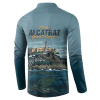 Make Alcatraz Great Again Button Sweatshirt Vintage Retro - Wonder Print Shop