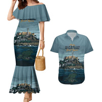 Make Alcatraz Great Again Couples Matching Mermaid Dress and Hawaiian Shirt Vintage Retro - Wonder Print Shop