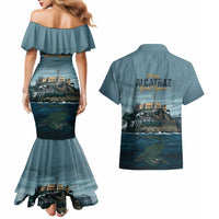Make Alcatraz Great Again Couples Matching Mermaid Dress and Hawaiian Shirt Vintage Retro - Wonder Print Shop