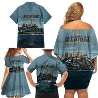 Make Alcatraz Great Again Family Matching Off Shoulder Short Dress and Hawaiian Shirt Vintage Retro - Wonder Print Shop