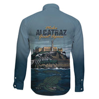 Make Alcatraz Great Again Family Matching Short Sleeve Bodycon Dress and Hawaiian Shirt Vintage Retro - Wonder Print Shop