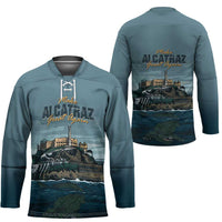 Make Alcatraz Great Again Hockey Jersey Vintage Retro - Wonder Print Shop