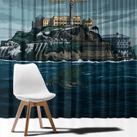 Make Alcatraz Great Again Window Curtain Vintage Retro - Wonder Print Shop