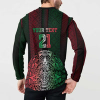 Mexico Football Custom Button Sweatshirt Mexico's Make History 2025 Flag Style - Wonder Print Shop