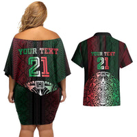 Mexico Football Custom Couples Matching Off Shoulder Short Dress and Hawaiian Shirt Mexico's Make History 2025 Flag Style - Wonder Print Shop