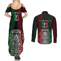 Mexico Football Custom Couples Matching Summer Maxi Dress and Long Sleeve Button Shirt Mexico's Make History 2025 Flag Style - Wonder Print Shop