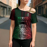 Mexico Football Custom Cross Shoulder Shirt Mexico's Make History 2025 Flag Style - Wonder Print Shop