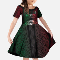 Mexico Football Custom Family Matching Off The Shoulder Long Sleeve Dress and Hawaiian Shirt Mexico's Make History 2025 Flag Style - Wonder Print Shop