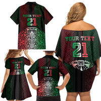 Mexico Football Custom Family Matching Off Shoulder Short Dress and Hawaiian Shirt Mexico's Make History 2025 Flag Style - Wonder Print Shop