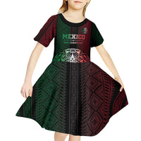 Mexico Football Custom Kid Short Sleeve Dress Mexico's Make History 2025 Flag Style - Wonder Print Shop