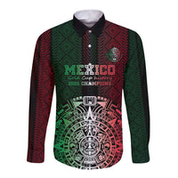 Mexico Football Custom Long Sleeve Button Shirt Mexico's Make History 2025 Flag Style - Wonder Print Shop