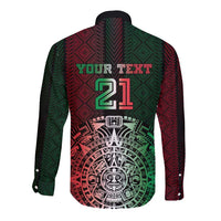 Mexico Football Custom Long Sleeve Button Shirt Mexico's Make History 2025 Flag Style - Wonder Print Shop