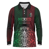 Mexico Football Custom Long Sleeve Polo Shirt Mexico's Make History 2025 Flag Style - Wonder Print Shop