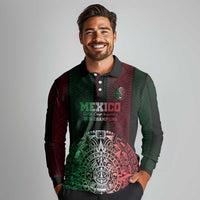 Mexico Football Custom Long Sleeve Polo Shirt Mexico's Make History 2025 Flag Style - Wonder Print Shop