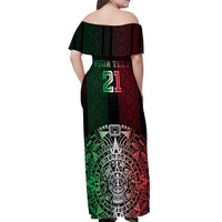 Mexico Football Custom Off Shoulder Maxi Dress Mexico's Make History 2025 Flag Style - Wonder Print Shop