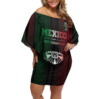 Mexico Football Custom Off Shoulder Short Dress Mexico's Make History 2025 Flag Style - Wonder Print Shop