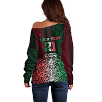 Mexico Football Custom Off Shoulder Sweater Mexico's Make History 2025 Flag Style - Wonder Print Shop