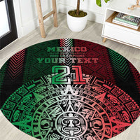 Mexico Football Custom Round Carpet Mexico's Make History 2025 Flag Style - Wonder Print Shop