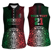 Mexico Football Custom Women Sleeveless Polo Shirt Mexico's Make History 2025 Flag Style - Wonder Print Shop
