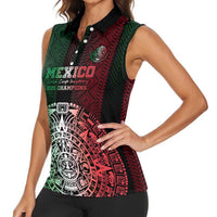 Mexico Football Custom Women Sleeveless Polo Shirt Mexico's Make History 2025 Flag Style - Wonder Print Shop