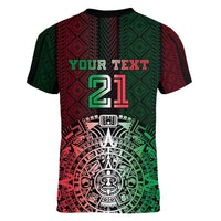 Mexico Football Custom Women V-Neck T-Shirt Mexico's Make History 2025 Flag Style - Wonder Print Shop