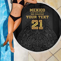Mexico Football Custom Beach Blanket Mexico's Make History 2025 Gold Style - Wonder Print Shop