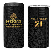 Mexico Football Custom 4 in 1 Can Cooler Tumbler Mexico's Make History 2025 Gold Style - Wonder Print Shop