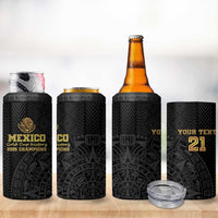 Mexico Football Custom 4 in 1 Can Cooler Tumbler Mexico's Make History 2025 Gold Style - Wonder Print Shop
