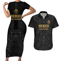 Mexico Football Custom Couples Matching Short Sleeve Bodycon Dress and Hawaiian Shirt Mexico's Make History 2025 Gold Style - Wonder Print Shop