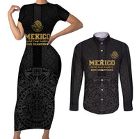 Mexico Football Custom Couples Matching Short Sleeve Bodycon Dress and Long Sleeve Button Shirt Mexico's Make History 2025 Gold Style - Wonder Print Shop