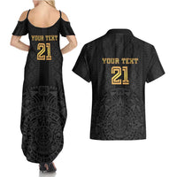 Mexico Football Custom Couples Matching Summer Maxi Dress and Hawaiian Shirt Mexico's Make History 2025 Gold Style - Wonder Print Shop
