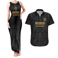 Mexico Football Custom Couples Matching Tank Maxi Dress and Hawaiian Shirt Mexico's Make History 2025 Gold Style - Wonder Print Shop