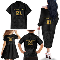Mexico Football Custom Family Matching Off The Shoulder Long Sleeve Dress and Hawaiian Shirt Mexico's Make History 2025 Gold Style - Wonder Print Shop