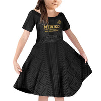 Mexico Football Custom Family Matching Off Shoulder Short Dress and Hawaiian Shirt Mexico's Make History 2025 Gold Style - Wonder Print Shop
