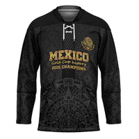 Mexico Football Custom Hockey Jersey Mexico's Make History 2025 Gold Style - Wonder Print Shop