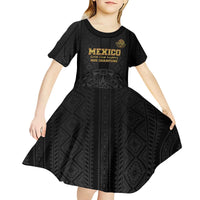 Mexico Football Custom Kid Short Sleeve Dress Mexico's Make History 2025 Gold Style - Wonder Print Shop