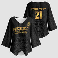 Mexico Football Custom Kimono Sleeve Blouse Mexico's Make History 2025 Gold Style - Wonder Print Shop