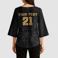 Mexico Football Custom Kimono Sleeve Blouse Mexico's Make History 2025 Gold Style - Wonder Print Shop