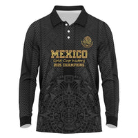 Mexico Football Custom Long Sleeve Polo Shirt Mexico's Make History 2025 Gold Style - Wonder Print Shop