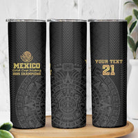 Mexico Football Custom Skinny Tumbler Mexico's Make History 2025 Gold Style - Wonder Print Shop
