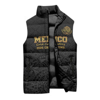 Mexico Football Custom Sleeveless Puffer Jacket Mexico's Make History 2025 Gold Style - Wonder Print Shop