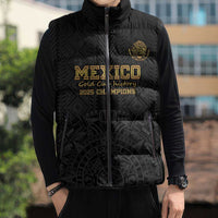 Mexico Football Custom Sleeveless Puffer Jacket Mexico's Make History 2025 Gold Style - Wonder Print Shop