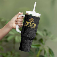 Mexico Football Custom Tumbler With Handle Mexico's Make History 2025 Gold Style - Wonder Print Shop