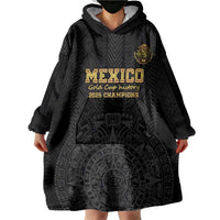 Mexico Football Custom Wearable Blanket Hoodie Mexico's Make History 2025 Gold Style - Wonder Print Shop