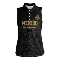 Mexico Football Custom Women Sleeveless Polo Shirt Mexico's Make History 2025 Gold Style - Wonder Print Shop