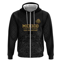 Mexico Football Custom Zip Hoodie Mexico's Make History 2025 Gold Style - Wonder Print Shop