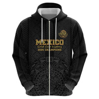 Mexico Football Custom Zip Hoodie Mexico's Make History 2025 Gold Style - Wonder Print Shop