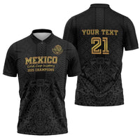 Mexico Football Custom Zipper Polo Shirt Mexico's Make History 2025 Gold Style - Wonder Print Shop