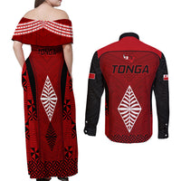 Tonga Rugby Couples Matching Off Shoulder Maxi Dress and Long Sleeve Button Shirts Go Champions World Cup 2023 Ngatu Unique LT9 - Wonder Print Shop