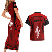 Tonga Rugby Couples Matching Short Sleeve Bodycon Dress and Hawaiian Shirt Go Champions World Cup 2023 Ngatu Unique LT9 - Wonder Print Shop